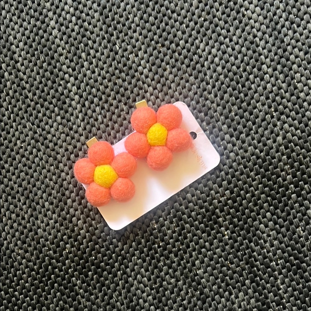 Y2K Fuzzy Flower Hair Clips | Pink + Yellow Daisy Set | Softgirl Retro Vibes